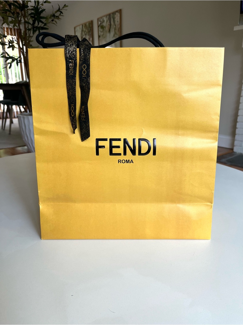 FENDI Shopping Bag with Sparkle Logo Ribbon